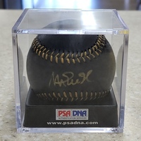 Magic Johnson Signed Autographed Black Baseball In Case PSA COA