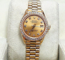 Rolex 69138 Ladies President Factory Diamond Dial and Bezel 18K Gold  Circa 1989